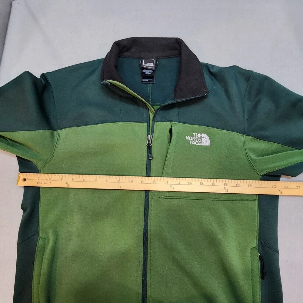 The North Face Fleece Jacket Green Two Tone Full Zip Mens Large